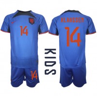 Dres Holandsko Davy Klaassen #14 Preč pre deti MS 2022 Krátky Rukáv (+ trenírky)
